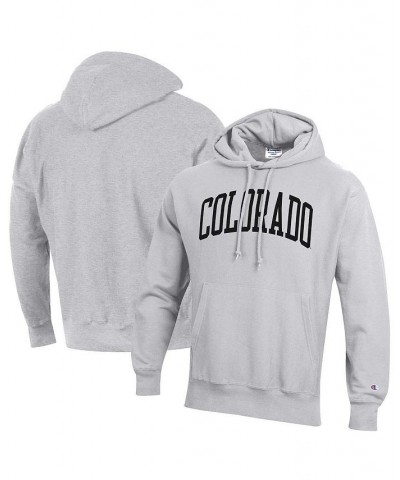 Men's Heathered Gray Colorado Buffaloes Team Arch Reverse Weave Pullover Hoodie $42.75 Sweatshirt