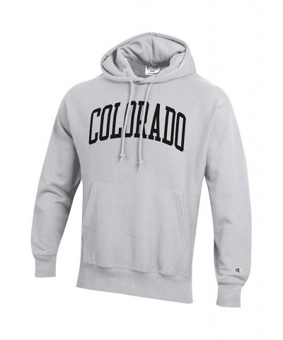 Men's Heathered Gray Colorado Buffaloes Team Arch Reverse Weave Pullover Hoodie $42.75 Sweatshirt