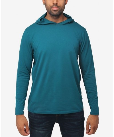 Men's Soft Stretch Long Sleeve Hoodie Teal $22.05 Sweatshirt