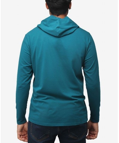 Men's Soft Stretch Long Sleeve Hoodie Teal $22.05 Sweatshirt