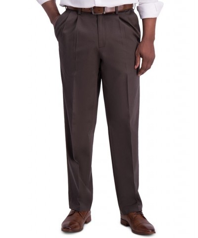 Men's Iron Free Premium Khaki Classic-Fit Pleated Pant Espresso $26.95 Pants