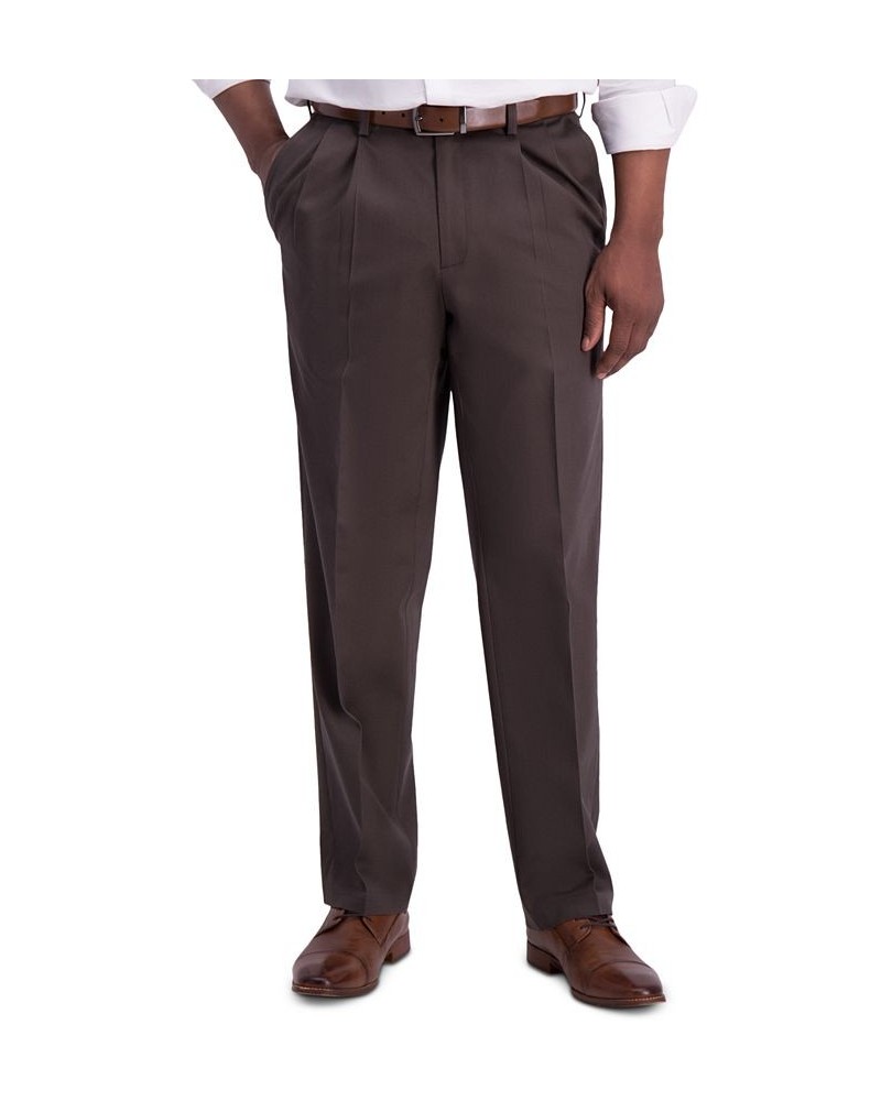 Men's Iron Free Premium Khaki Classic-Fit Pleated Pant Espresso $26.95 Pants