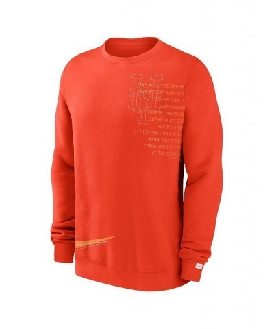 Men's Orange New York Mets Statement Ball Game Fleece Pullover Sweatshirt $52.99 Sweatshirt