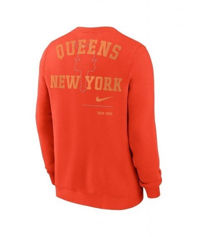 Men's Orange New York Mets Statement Ball Game Fleece Pullover Sweatshirt $52.99 Sweatshirt