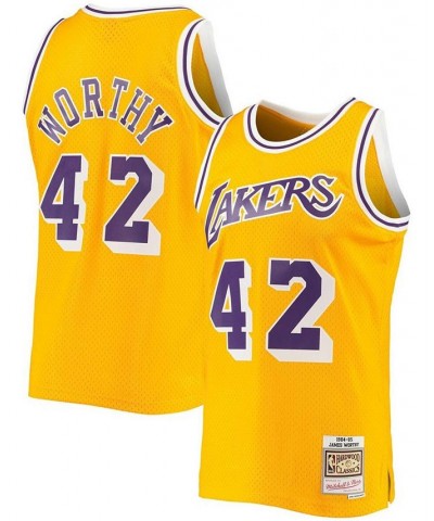 Men's James Worthy Gold Los Angeles Lakers 1984-85 Hardwood Classics Swingman Jersey $49.95 Jersey