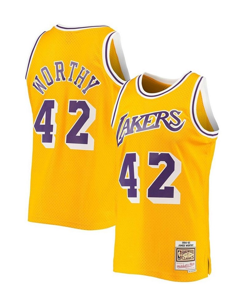 Men's James Worthy Gold Los Angeles Lakers 1984-85 Hardwood Classics Swingman Jersey $49.95 Jersey