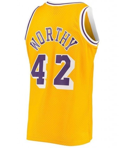 Men's James Worthy Gold Los Angeles Lakers 1984-85 Hardwood Classics Swingman Jersey $49.95 Jersey