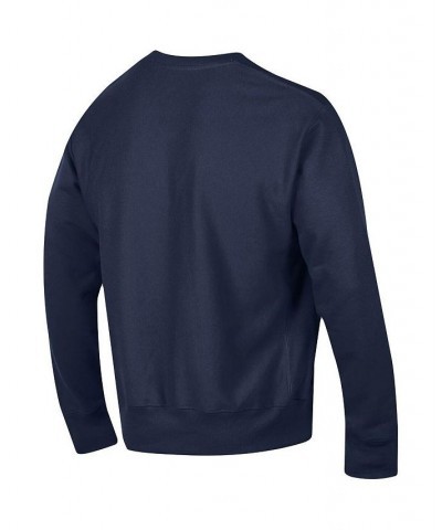 Men's Navy Michigan Wolverines Vault Logo Reverse Weave Pullover Sweatshirt $17.20 Sweatshirt