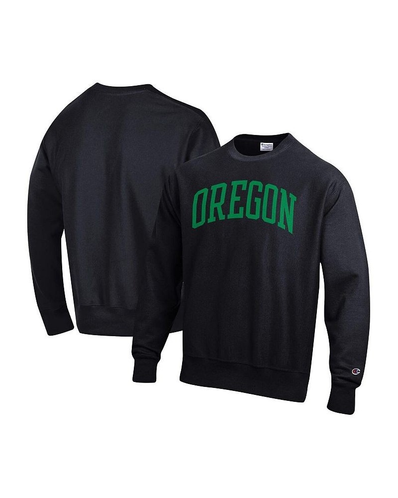 Men's Black Oregon Ducks Arch Reverse Weave Pullover Sweatshirt $43.34 Sweatshirt