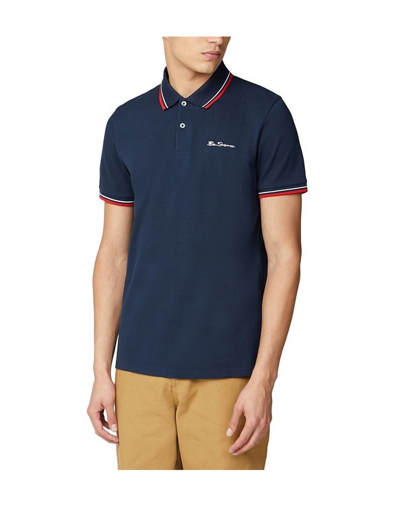 Men's Signature Tipped Short-Sleeve Polo Shirt PD05 $41.83 Polo Shirts