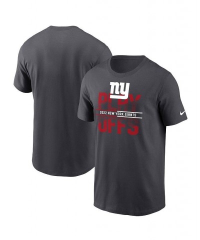 Men's Anthracite New York Giants 2022 NFL Playoffs Iconic T-shirt $22.09 T-Shirts