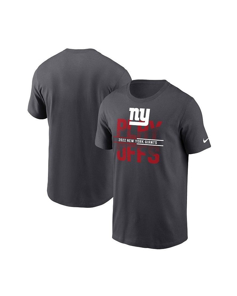 Men's Anthracite New York Giants 2022 NFL Playoffs Iconic T-shirt $22.09 T-Shirts