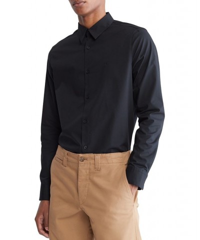 Men’s Slim-Fit Refined Button-Down Shirt Black $36.70 Shirts