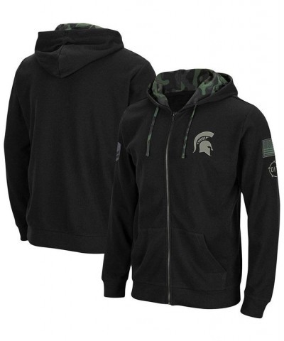 Men's Black Michigan State Spartans OHT Military-Inspired Appreciation Waffle Full-Zip Hoodie $25.85 Sweatshirt