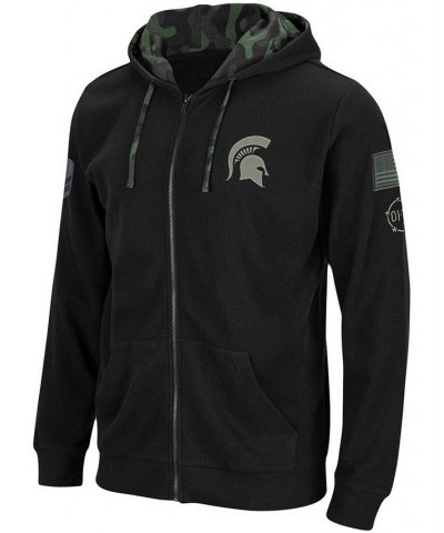 Men's Black Michigan State Spartans OHT Military-Inspired Appreciation Waffle Full-Zip Hoodie $25.85 Sweatshirt