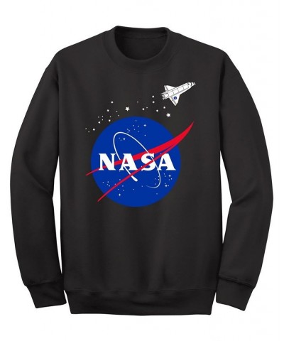 Men's NASA Spaceship Crew Fleece Sweatshirt Black $26.95 Sweatshirt