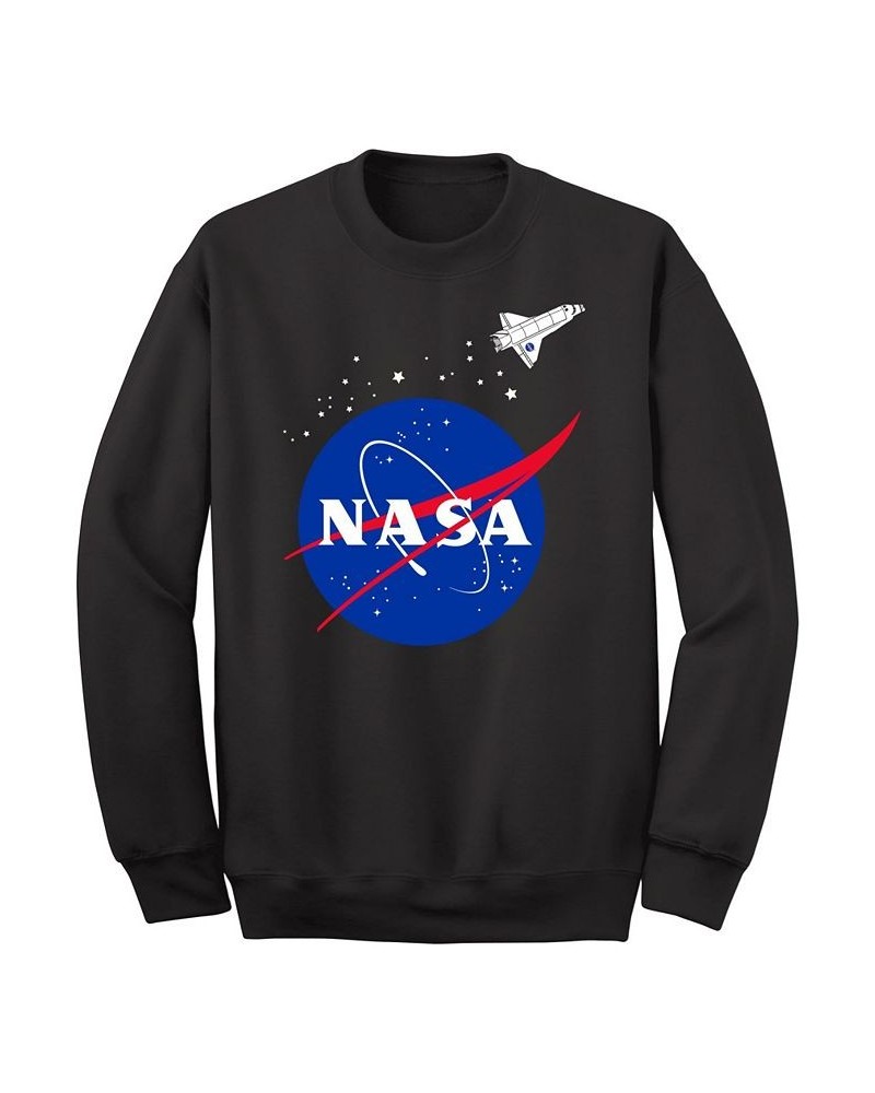 Men's NASA Spaceship Crew Fleece Sweatshirt Black $26.95 Sweatshirt