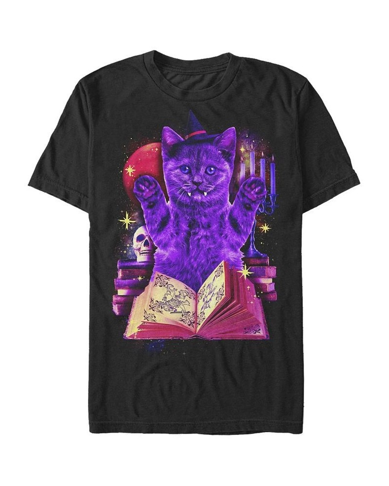 Men's Evil Cat Short Sleeve Crew T-shirt Black $16.10 T-Shirts