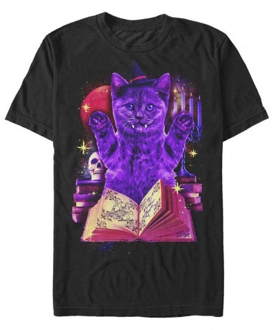 Men's Evil Cat Short Sleeve Crew T-shirt Black $16.10 T-Shirts