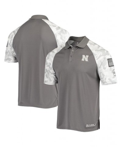 Men's Gray, Camo Nebraska Huskers OHT Military-Inspired Appreciation Raglan Zoomie Polo Shirt $34.79 Polo Shirts