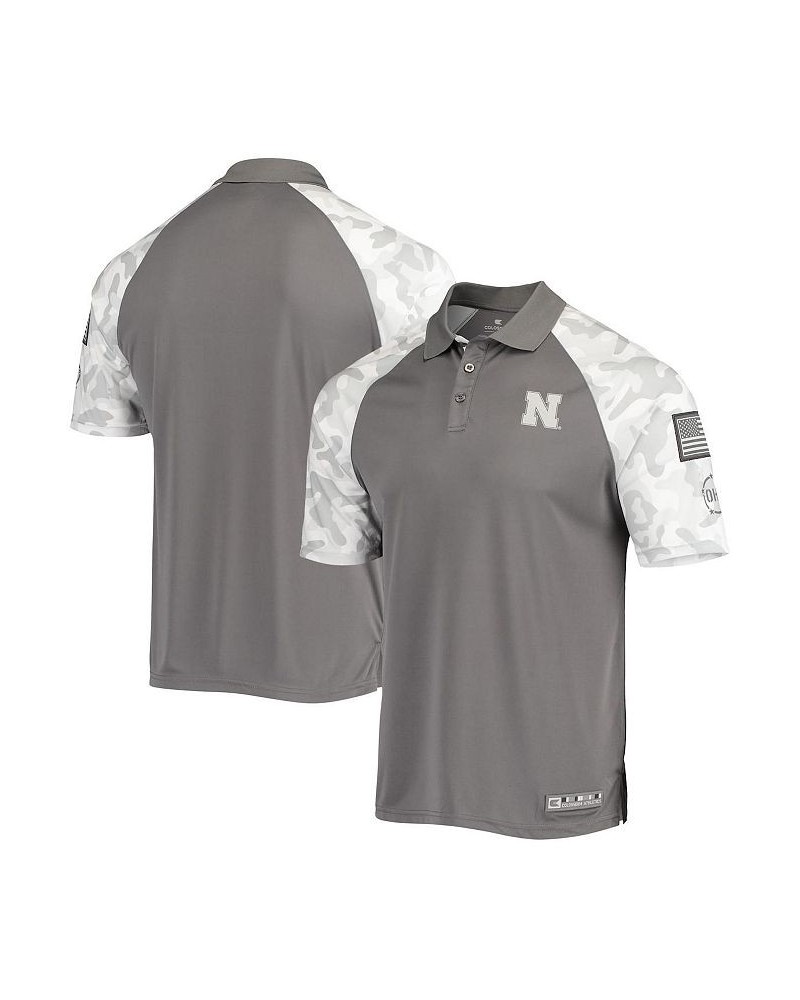 Men's Gray, Camo Nebraska Huskers OHT Military-Inspired Appreciation Raglan Zoomie Polo Shirt $34.79 Polo Shirts