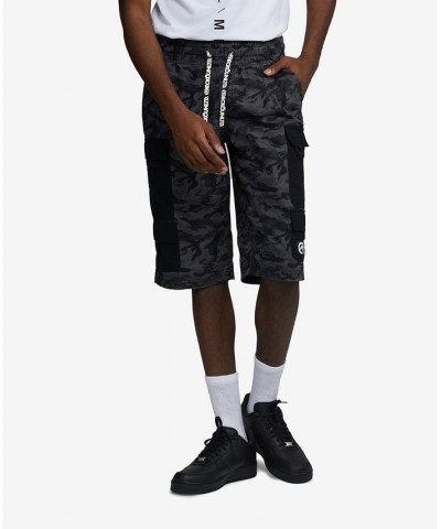 Men's Big and Tall Contrast Cargo Shorts White $27.20 Shorts