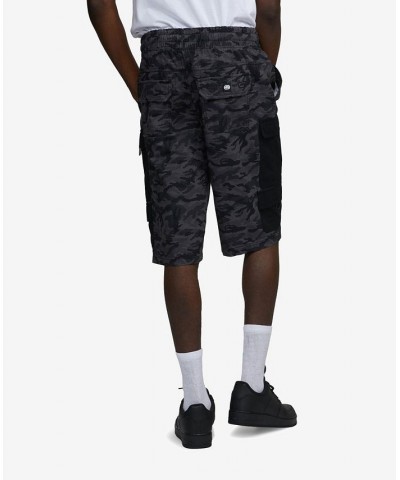 Men's Big and Tall Contrast Cargo Shorts White $27.20 Shorts