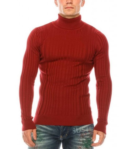 Men's Modern Ribbed Sweater Red $32.90 Sweaters