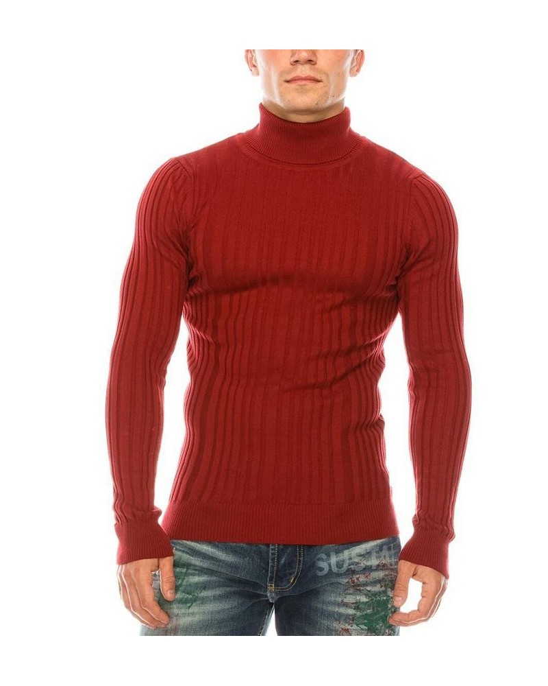 Men's Modern Ribbed Sweater Red $32.90 Sweaters