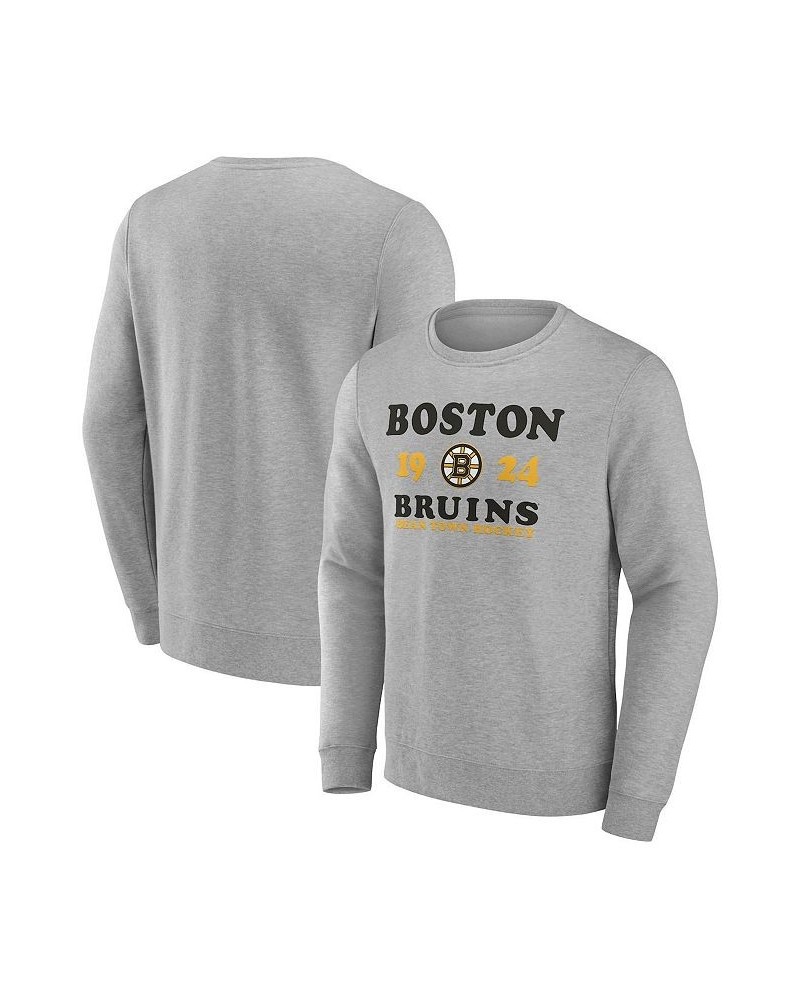 Men's Branded Heather Charcoal Boston Bruins Fierce Competitor Pullover Sweatshirt $28.00 Sweatshirt