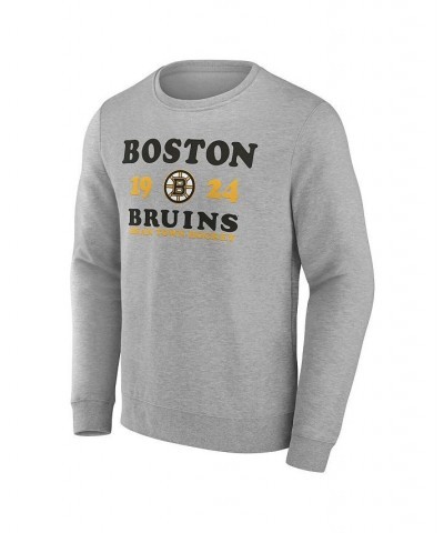 Men's Branded Heather Charcoal Boston Bruins Fierce Competitor Pullover Sweatshirt $28.00 Sweatshirt