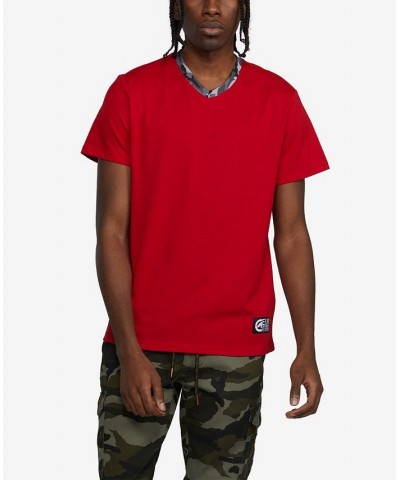 Men's Short Sleeve Winning Ways V-Neck T-shirt Red $23.52 T-Shirts