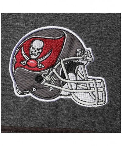 Men's Heathered Pewter, Red Tampa Bay Buccaneers Extreme Fireballer Pullover Hoodie $31.68 Sweatshirt