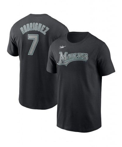 Men's Ivan Rodriguez Black Florida Marlins Cooperstown Collection Name and Number T-shirt $26.99 T-Shirts