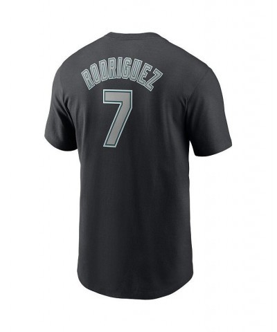 Men's Ivan Rodriguez Black Florida Marlins Cooperstown Collection Name and Number T-shirt $26.99 T-Shirts