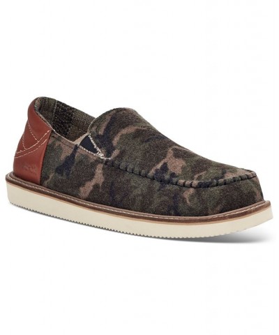 Men's Cozy Vibe Low SM Camouflage Collapsible Heel Slippers Gray $41.00 Shoes
