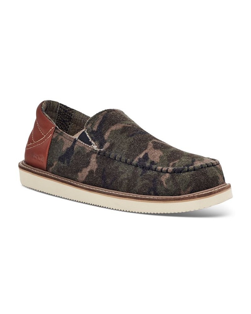 Men's Cozy Vibe Low SM Camouflage Collapsible Heel Slippers Gray $41.00 Shoes