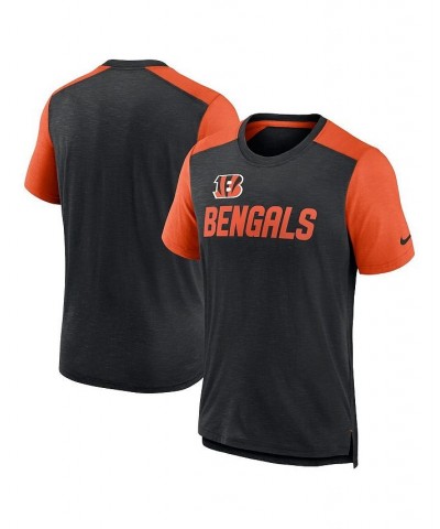 Men's Heathered Black, Heathered Orange Cincinnati Bengals Color Block Team Name T-shirt $33.79 T-Shirts