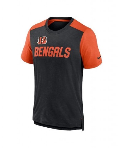 Men's Heathered Black, Heathered Orange Cincinnati Bengals Color Block Team Name T-shirt $33.79 T-Shirts