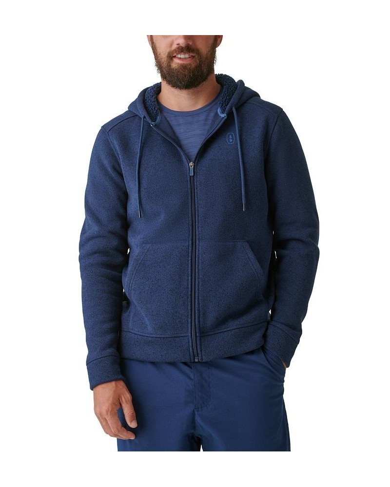 Men's Zero Day Sherpa-Lined Hoodie Blue $12.76 Sweatshirt