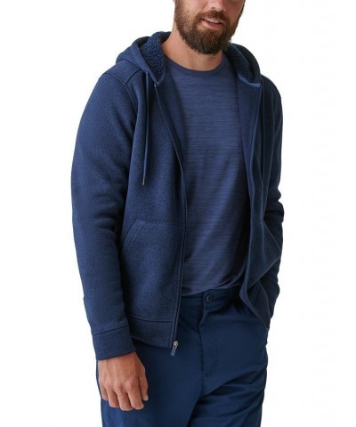 Men's Zero Day Sherpa-Lined Hoodie Blue $12.76 Sweatshirt