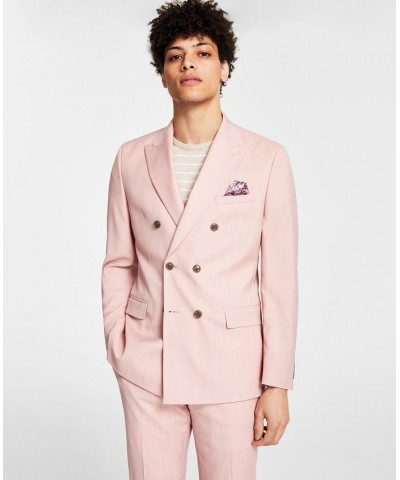 Men's Wool Slim-Fit Sharkskin Suit Separates Pink $80.50 Suits