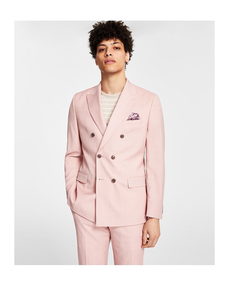 Men's Wool Slim-Fit Sharkskin Suit Separates Pink $80.50 Suits