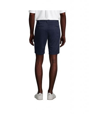 Men's Traditional Fit 9 Inch No Iron Chino Shorts Blue $29.23 Shorts