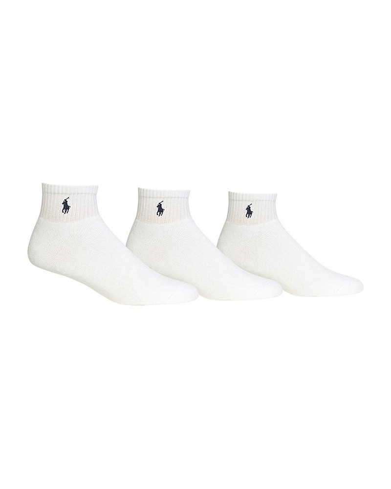 Men's Socks, Extended Size Classic Athletic Quarter 3 Pack White $19.20 Socks