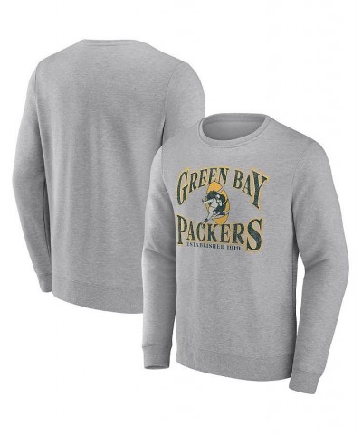 Men's Branded Heathered Charcoal Green Bay Packers Playability Pullover Sweatshirt $38.24 Sweatshirt