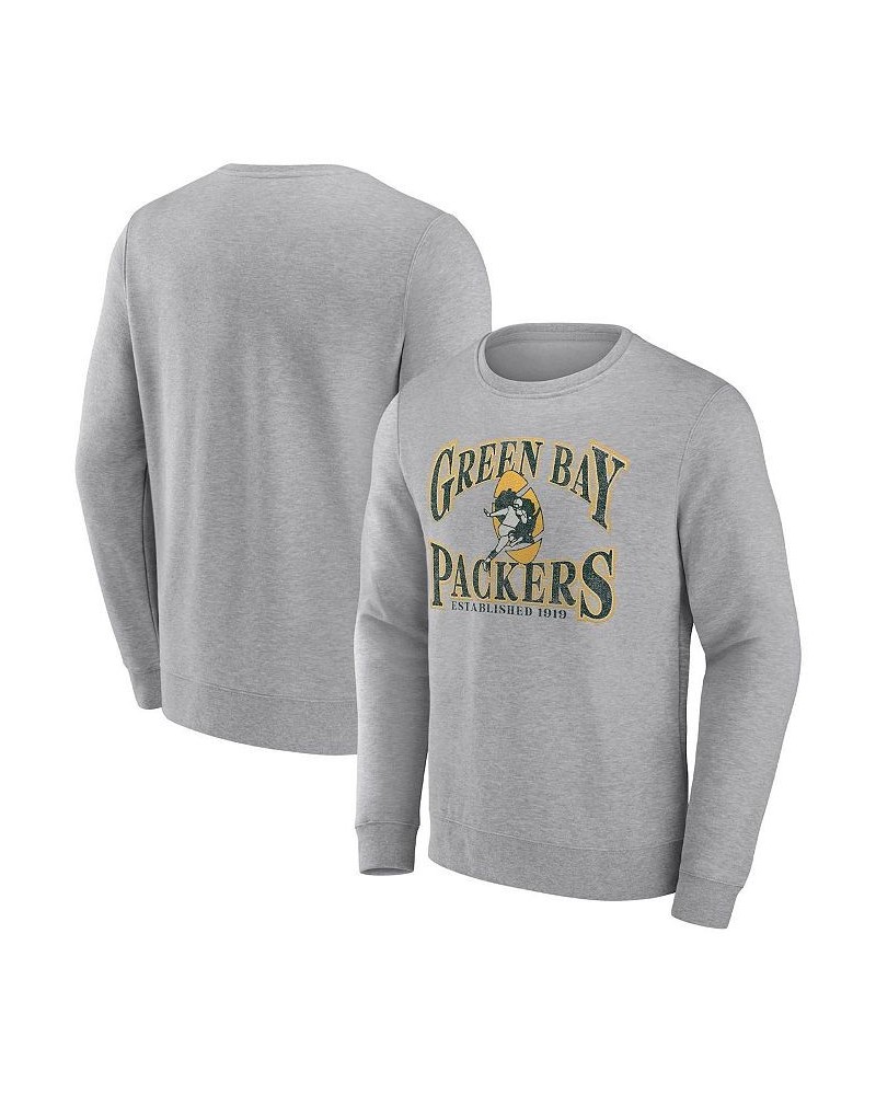 Men's Branded Heathered Charcoal Green Bay Packers Playability Pullover Sweatshirt $38.24 Sweatshirt