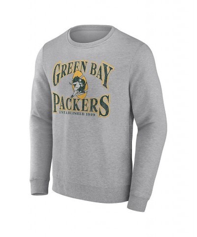 Men's Branded Heathered Charcoal Green Bay Packers Playability Pullover Sweatshirt $38.24 Sweatshirt