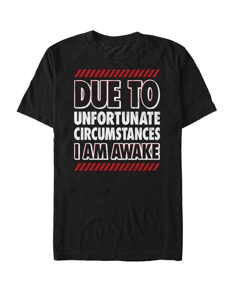 Men's I Am Awake Short Sleeve Crew T-shirt Black $14.70 T-Shirts