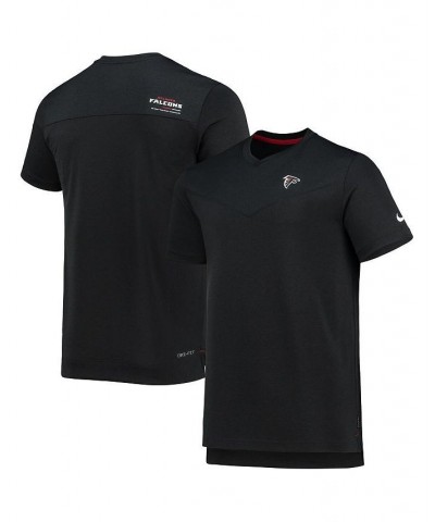 Men's Black Atlanta Falcons Sideline Coach Chevron Lock Up Logo V-Neck Performance T-Shirt $30.55 T-Shirts